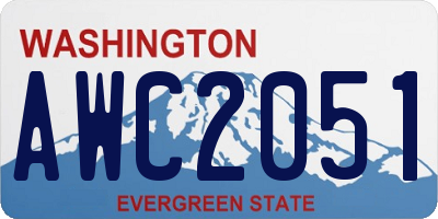 WA license plate AWC2051
