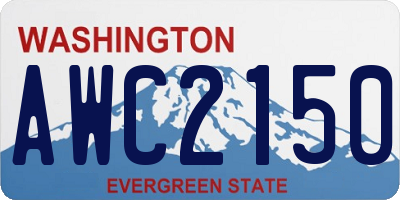 WA license plate AWC2150