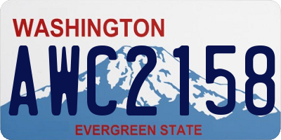 WA license plate AWC2158