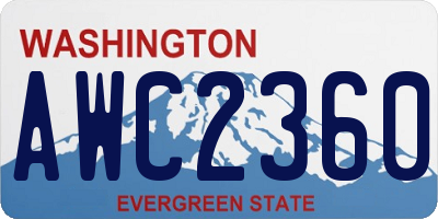 WA license plate AWC2360