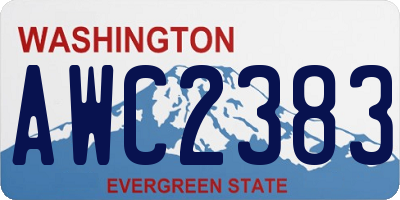 WA license plate AWC2383