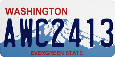 WA license plate AWC2413