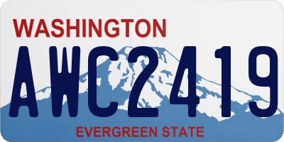 WA license plate AWC2419