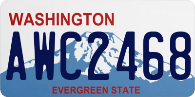 WA license plate AWC2468