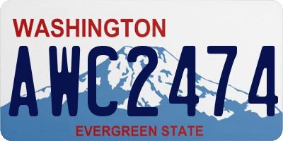 WA license plate AWC2474