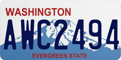 WA license plate AWC2494