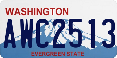 WA license plate AWC2513