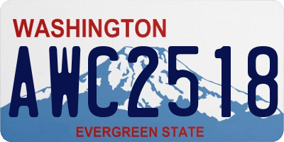 WA license plate AWC2518