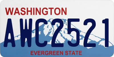 WA license plate AWC2521