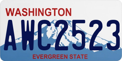 WA license plate AWC2523