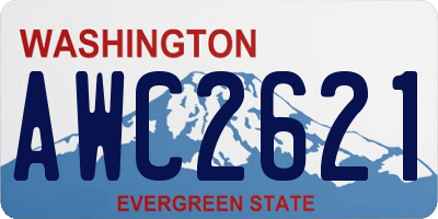 WA license plate AWC2621
