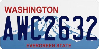 WA license plate AWC2632