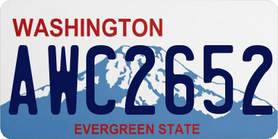 WA license plate AWC2652