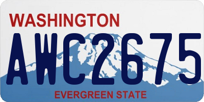 WA license plate AWC2675