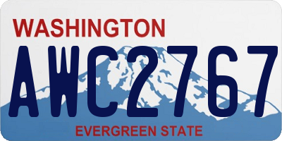 WA license plate AWC2767
