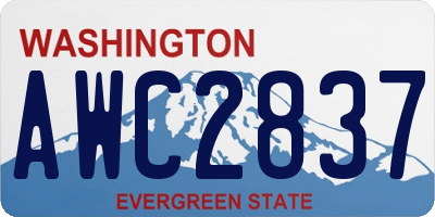 WA license plate AWC2837
