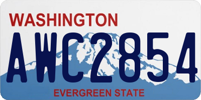 WA license plate AWC2854