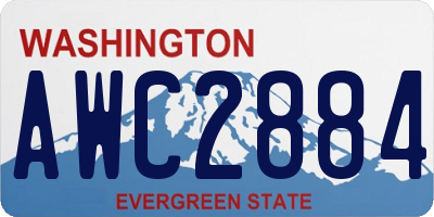WA license plate AWC2884