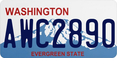 WA license plate AWC2890