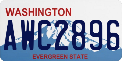 WA license plate AWC2896