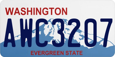 WA license plate AWC3207