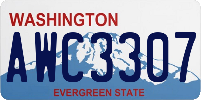 WA license plate AWC3307