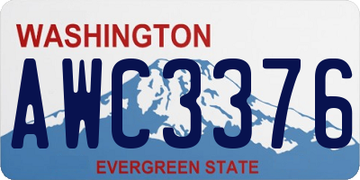 WA license plate AWC3376
