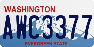 WA license plate AWC3377