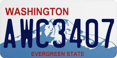 WA license plate AWC3407
