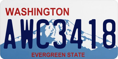 WA license plate AWC3418