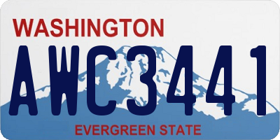 WA license plate AWC3441