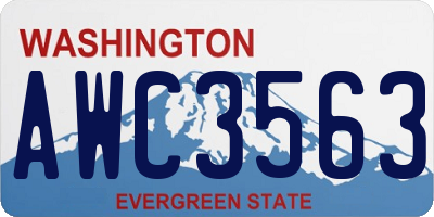 WA license plate AWC3563