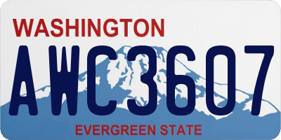 WA license plate AWC3607