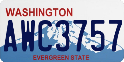 WA license plate AWC3757
