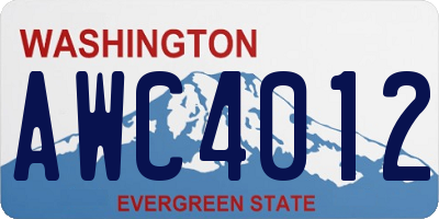 WA license plate AWC4012