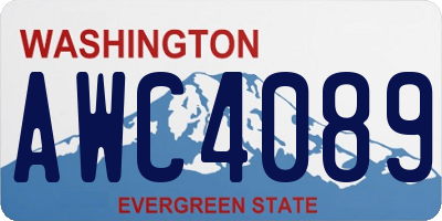 WA license plate AWC4089