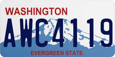 WA license plate AWC4119
