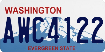 WA license plate AWC4122