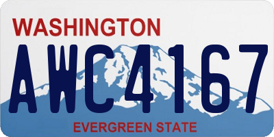 WA license plate AWC4167