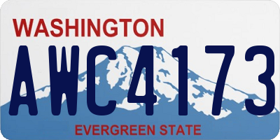 WA license plate AWC4173