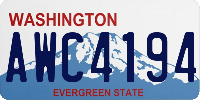 WA license plate AWC4194