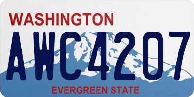 WA license plate AWC4207