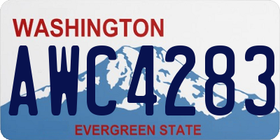 WA license plate AWC4283