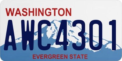 WA license plate AWC4301