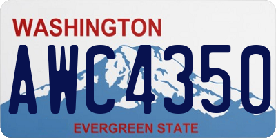 WA license plate AWC4350