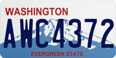 WA license plate AWC4372