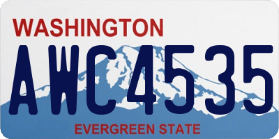 WA license plate AWC4535