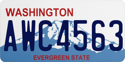 WA license plate AWC4563