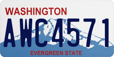 WA license plate AWC4571