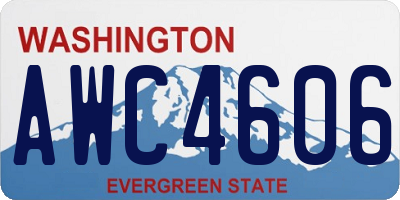 WA license plate AWC4606